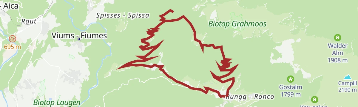 Route map: Lüsner Mountain Range